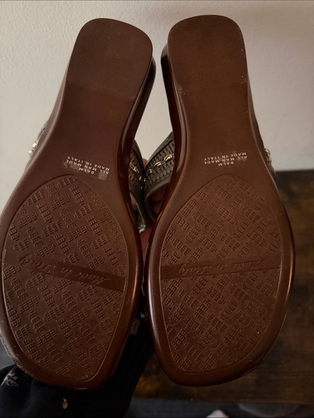 Italian Shoemakers Metallic Bronze Braided Slide Sandals - Picture 2 of 4